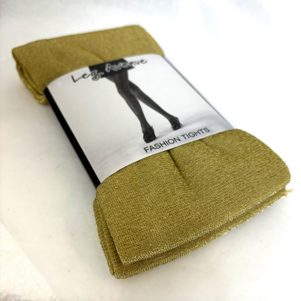 Leg Avenue Gold Sparkle Lurex Fashion Tights #7120 - Picture 6 of 9
